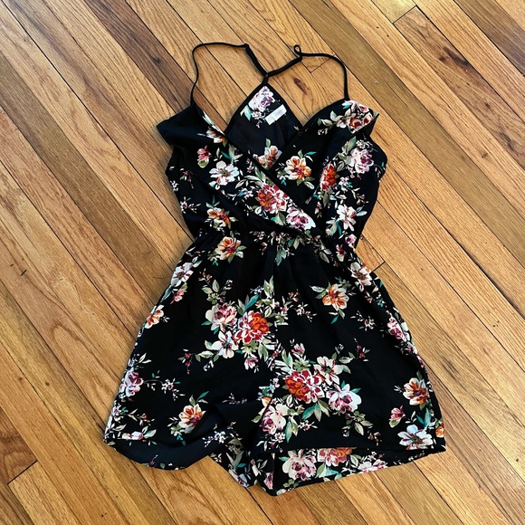 Floral Racerback Romper - Picture 1 of 3